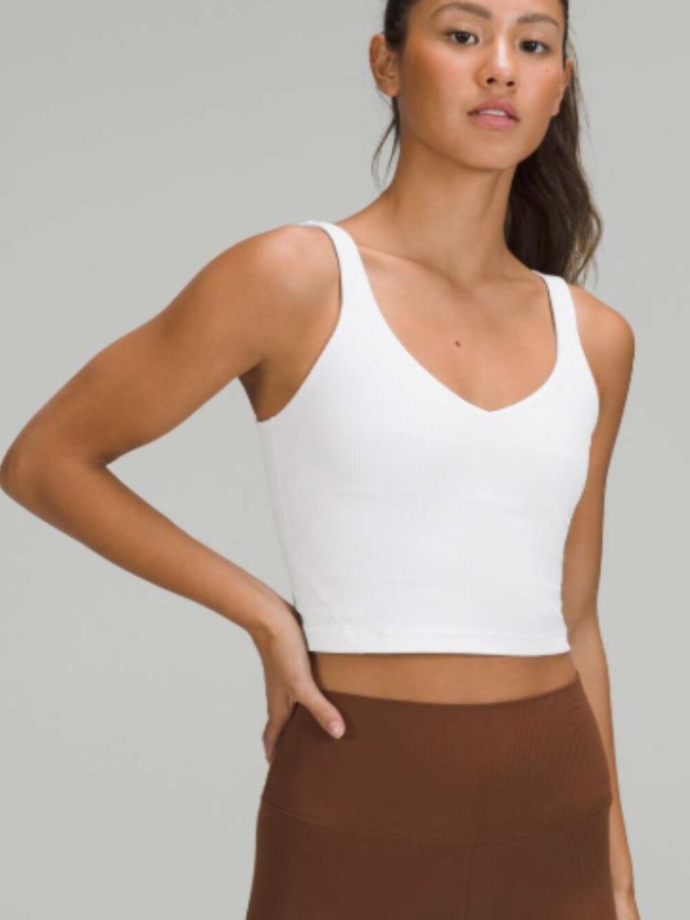 Lululemon white gray align tank V-Neck Cropped Tank Top 6